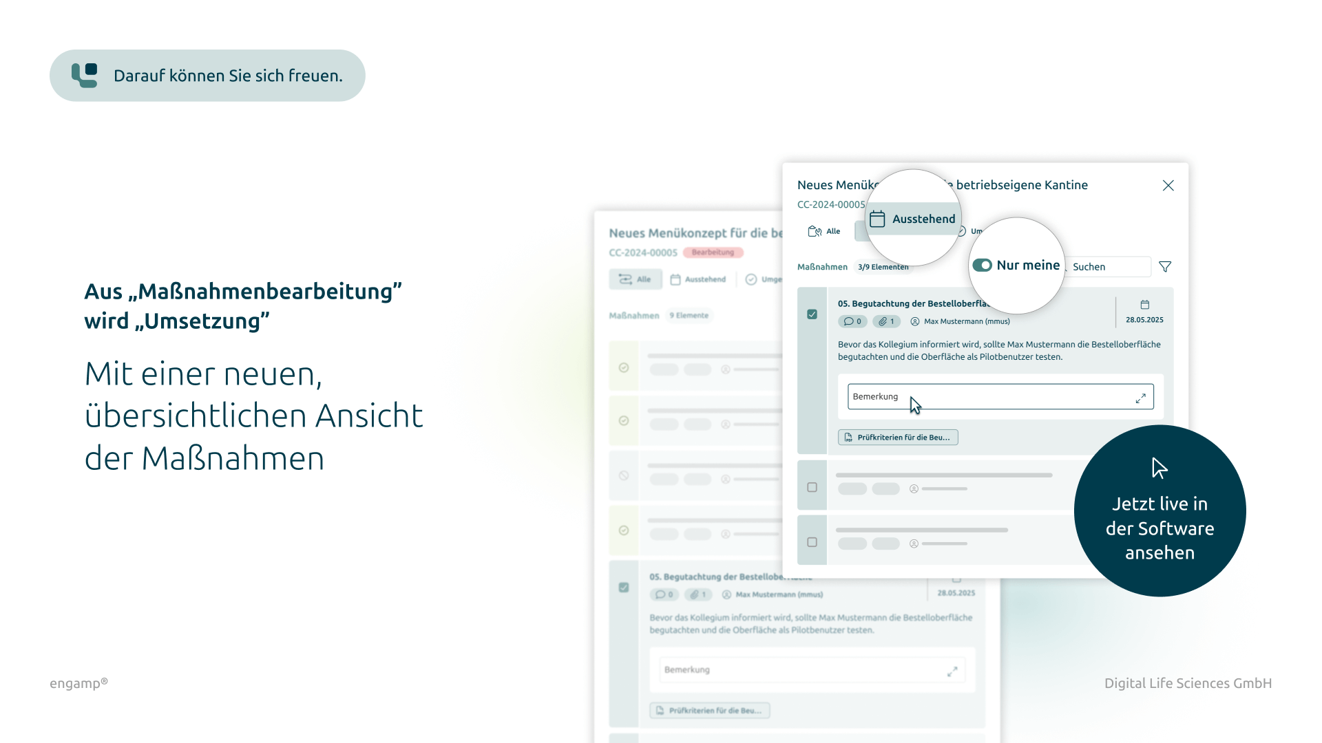 Aus Maßnahmenbearbeitung wird Umsetzung